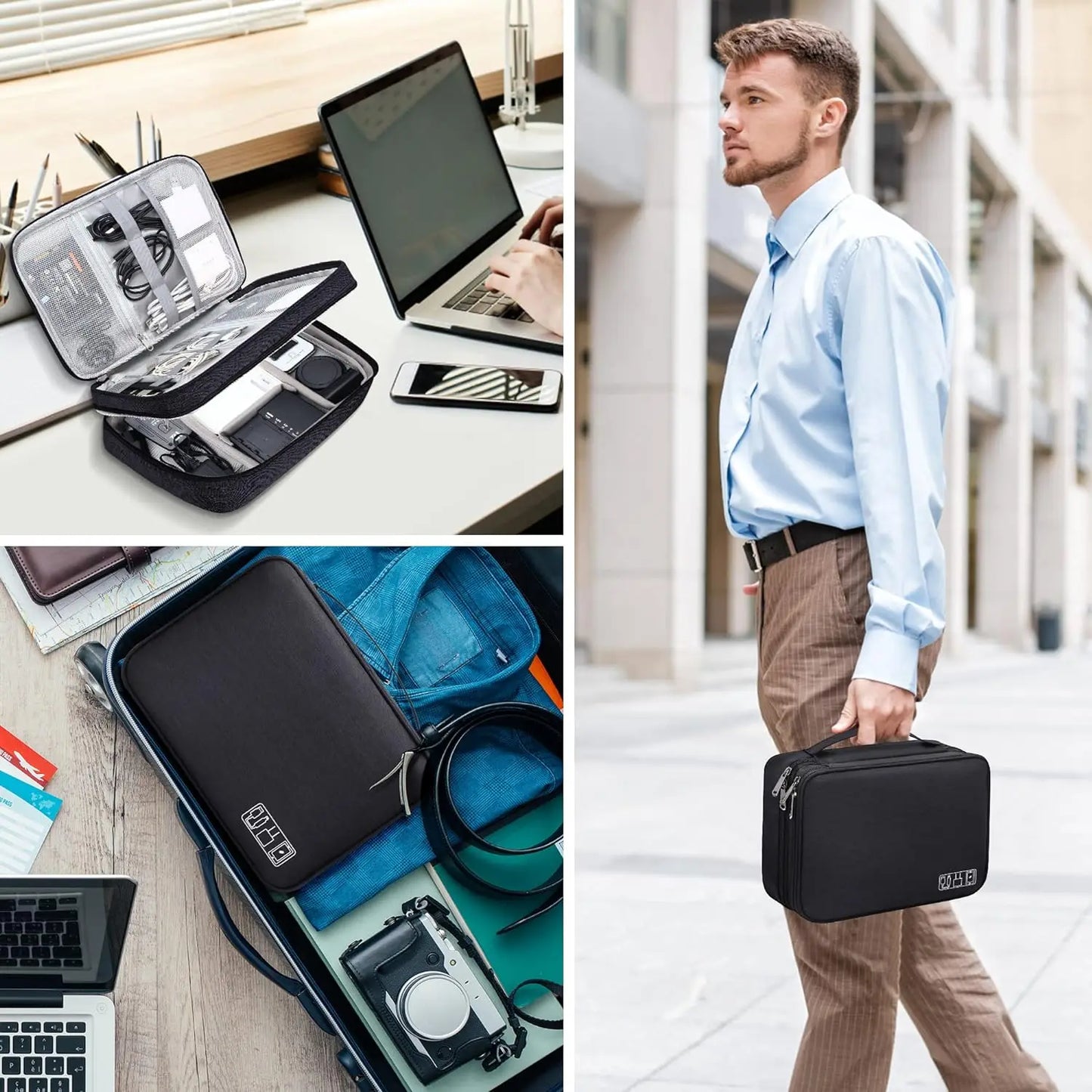 Waterproof Digital Organizer Cable Storage Bag for Travel and Home