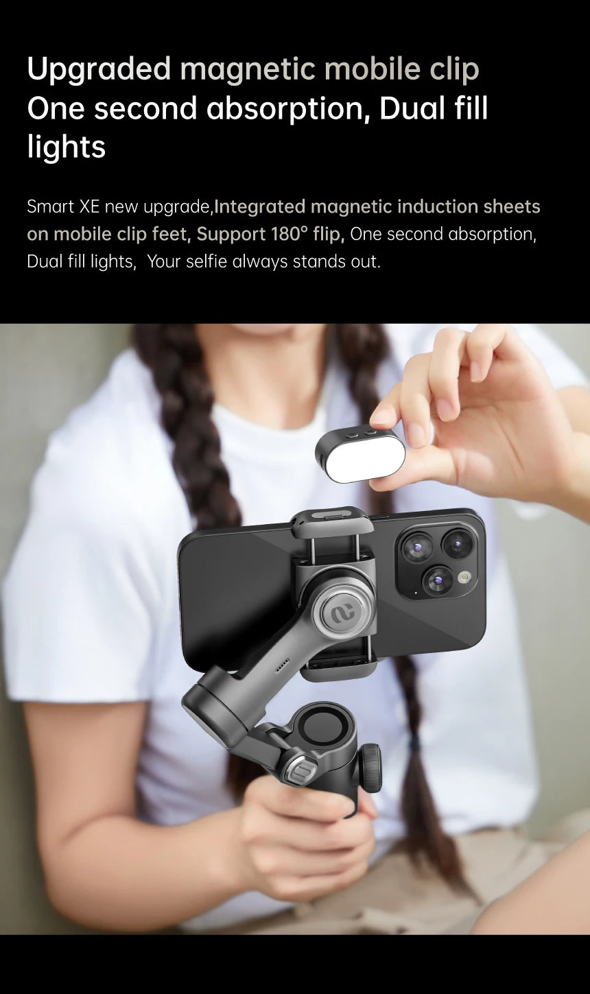 AOCHUAN 3-Axis Smartphone Gimbal with Face Tracking Light