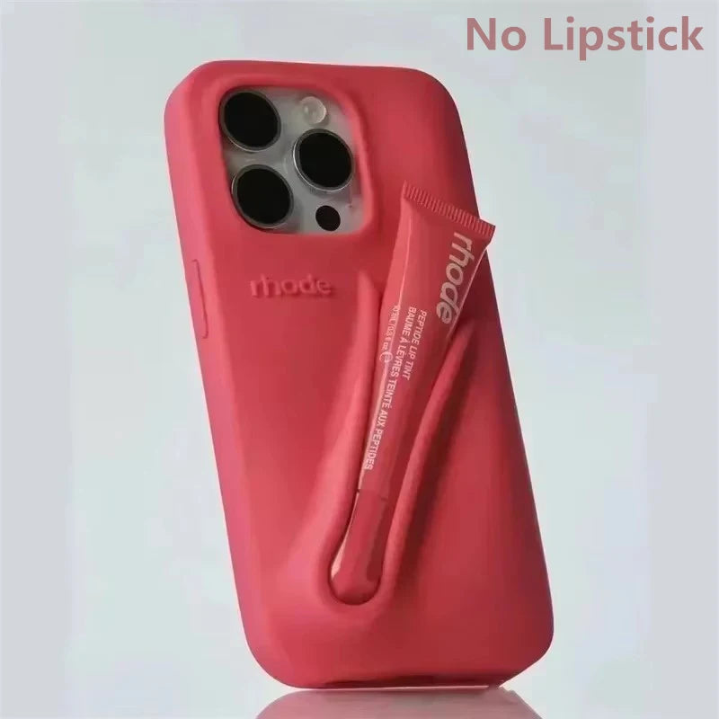 New Autumn Limited Edition Rhode Lip Holder Silicone Phone Case – Stylish and Functional Cover for iPhone 11, 12, 13, 14, 15, 16 Pro Max Plus