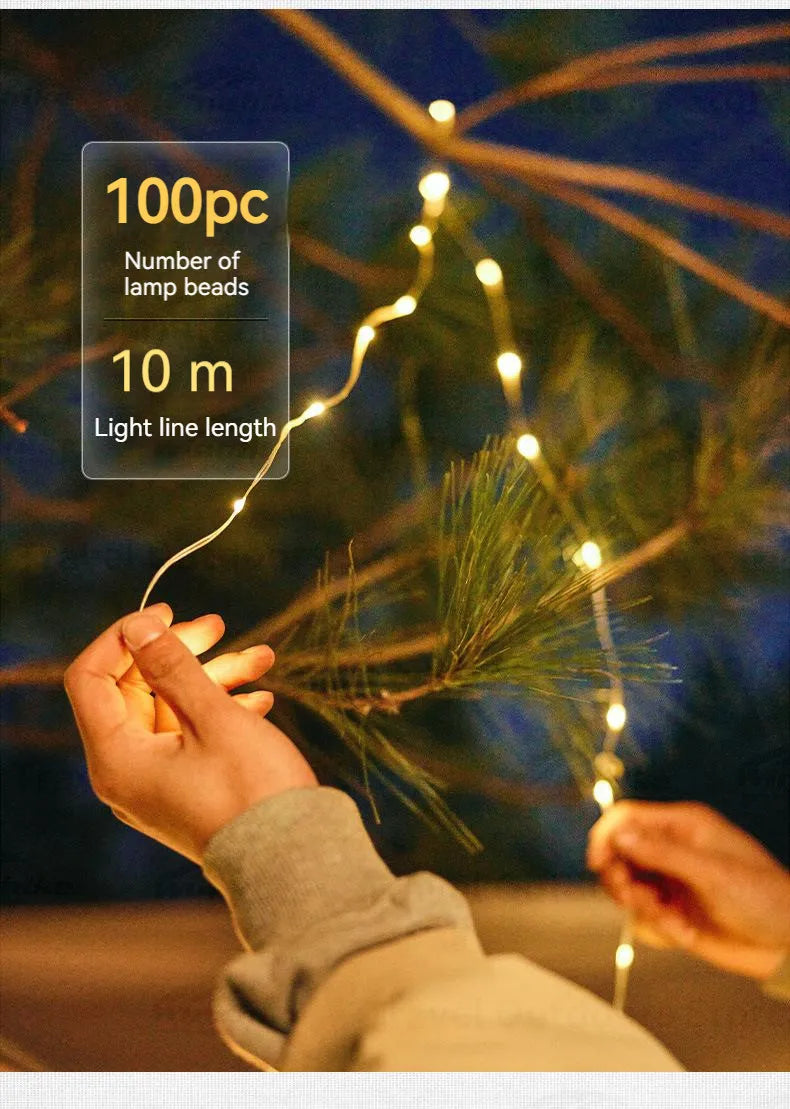 Naturehike 10m Outdoor Camping String Light - IP44 Waterproof, 8 Modes, Lightweight Atmosphere Lantern for Party & Tent Lighting