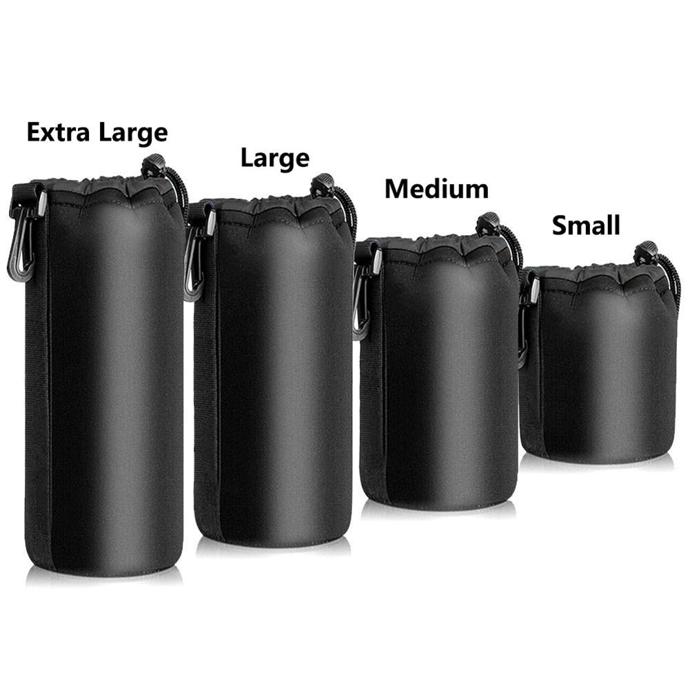 Waterproof DSLR Camera Lens Bag – Neoprene Drawstring Case (S, M, L, XL)