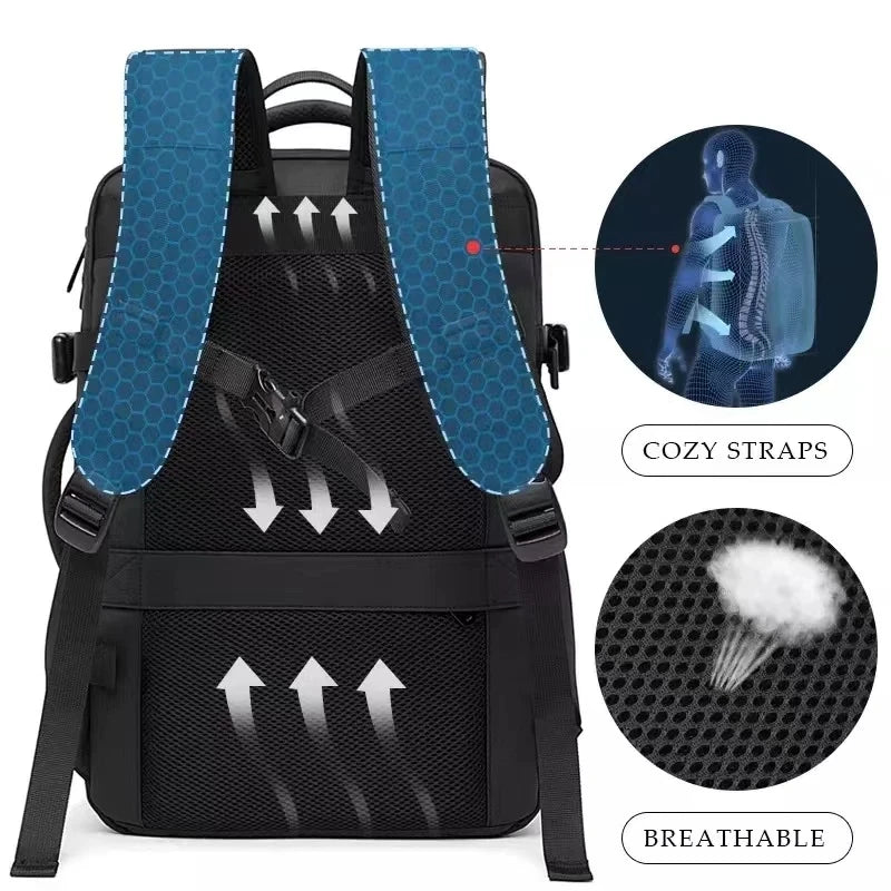 BANGE Expandable Travel Backpack – The Ultimate Companion for Business, School, and Adventure