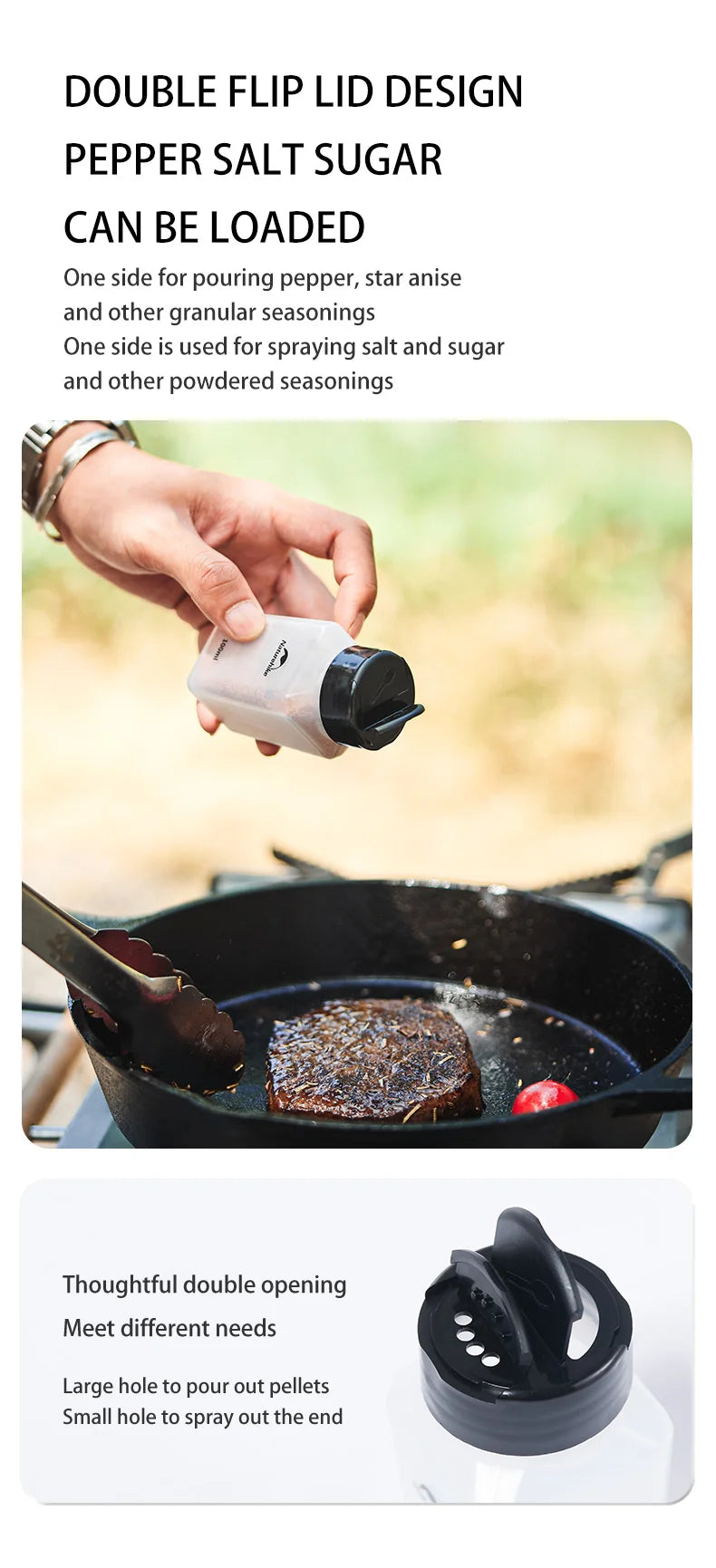 Naturehike Camping Kitchen Seasoning Jar Set - Portable Spice Container for Outdoor Cooking and BBQs