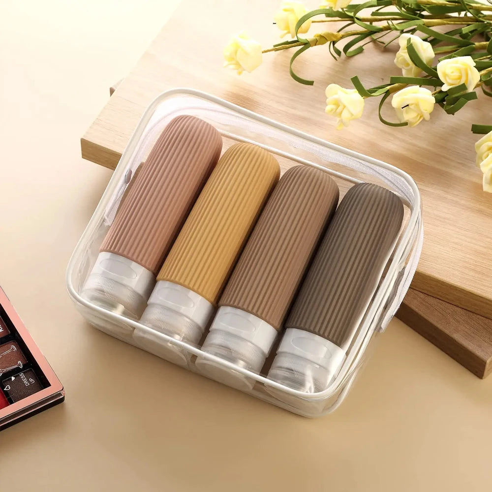 Portable Silicone Travel Bottles – Leakproof, TSA-Approved Refillable Containers for Cosmetics and Toiletries