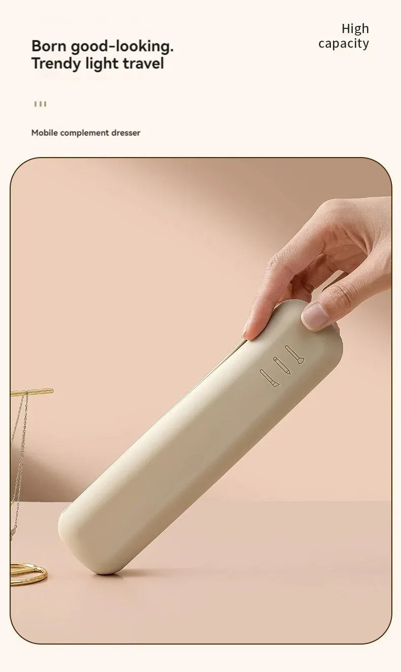 Silicone Makeup Brush & Brow Pencil Case – Dust-Proof, Portable Travel Storage Bag