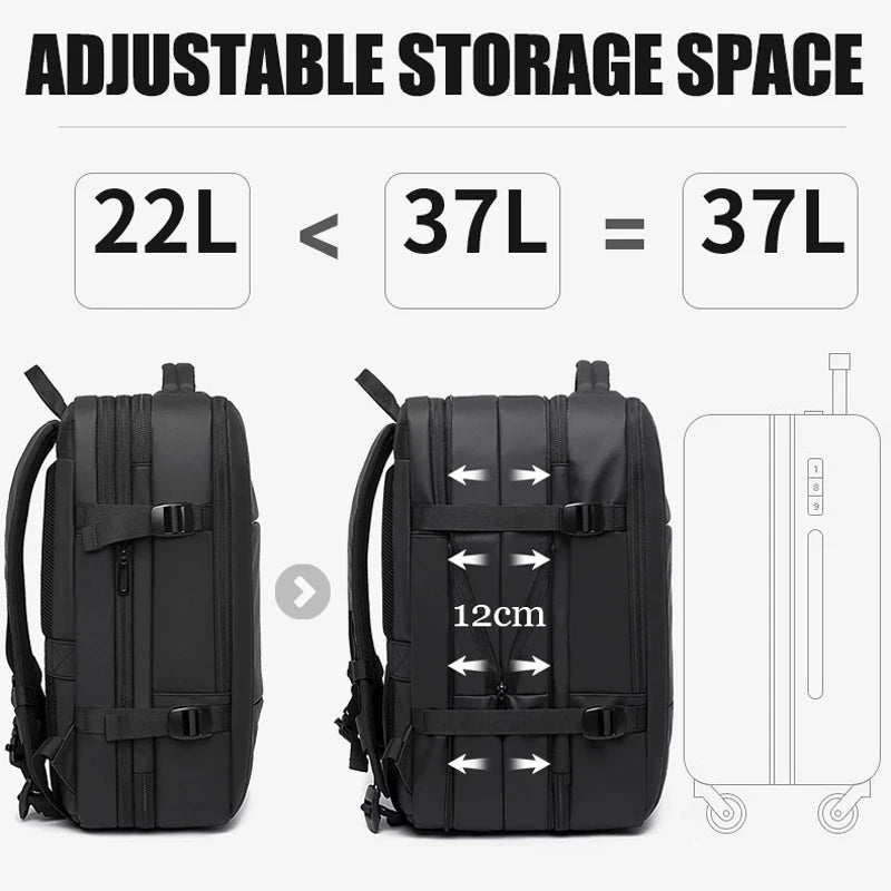 BANGE Expandable Travel Backpack – The Ultimate Companion for Business, School, and Adventure