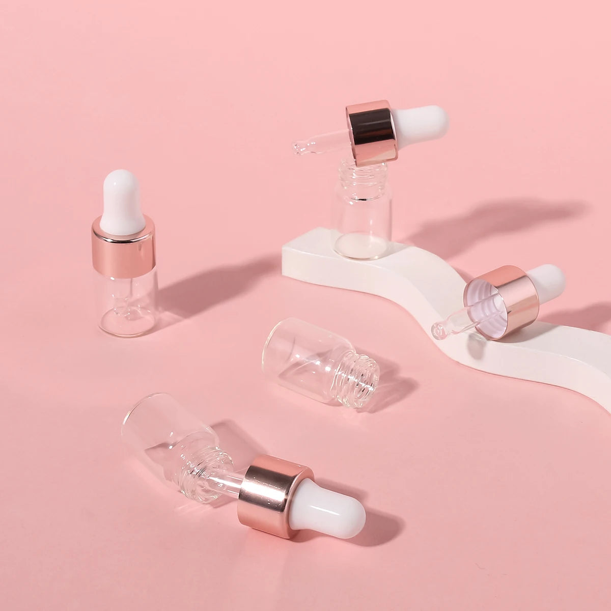 3-Piece 2ml Mini Glass Dropper Bottle Set - Perfect for Travel and DIY Beauty Products