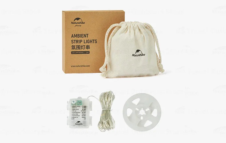 Naturehike 10m Outdoor Camping String Light - IP44 Waterproof, 8 Modes, Lightweight Atmosphere Lantern for Party & Tent Lighting