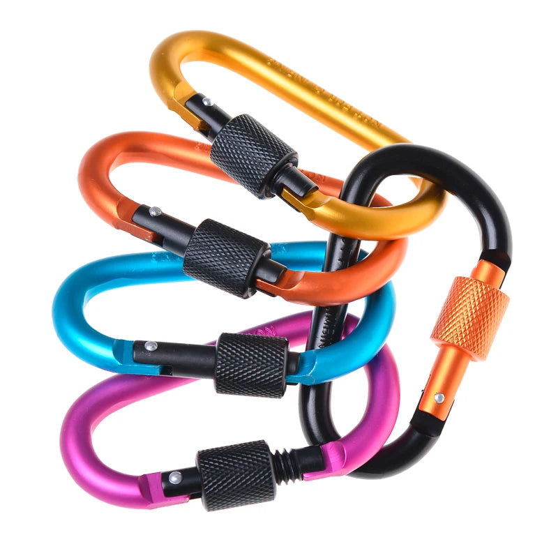 Carabiner Clips with Screw Gate - 4-Pack for Camping and Outdoor Use