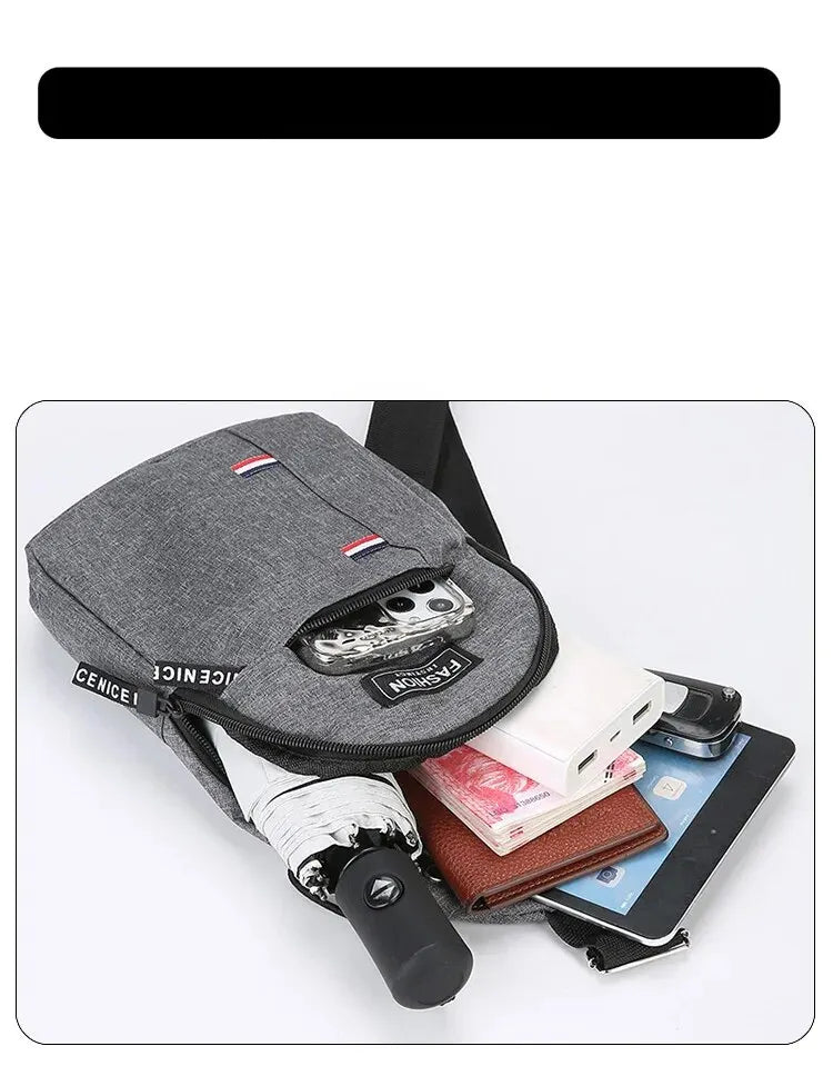 Men’s Large Capacity Crossbody Chest Bag – Fashionable, Durable, and Anti-Theft