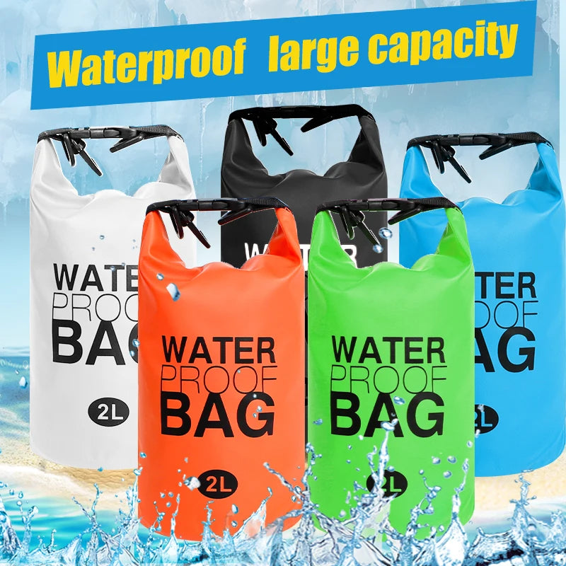 2-Liter Waterproof Dry Bag – Durable and Compression-Friendly Outdoor Backpack for Water Sports and Hiking