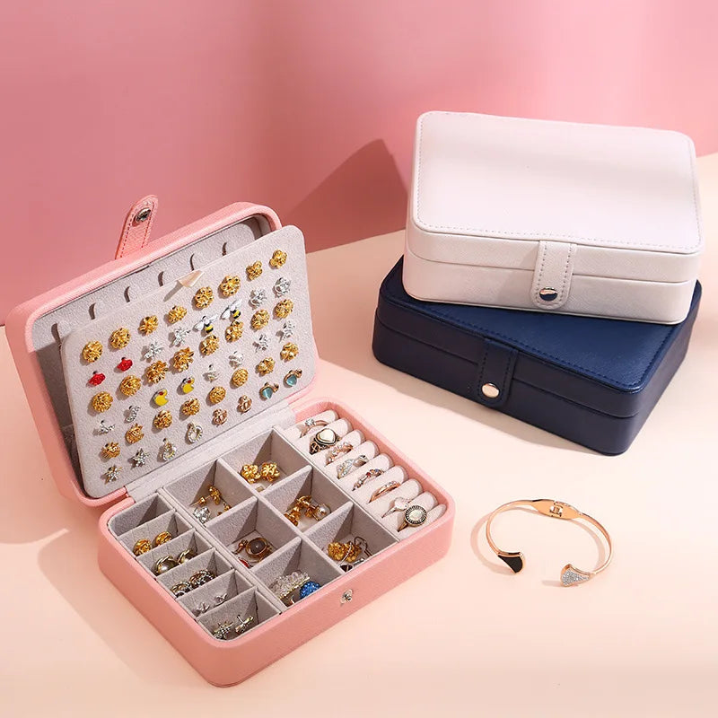 Korean-Inspired Exquisite Portable Jewelry Storage Box - Elegant and Practical for Travel