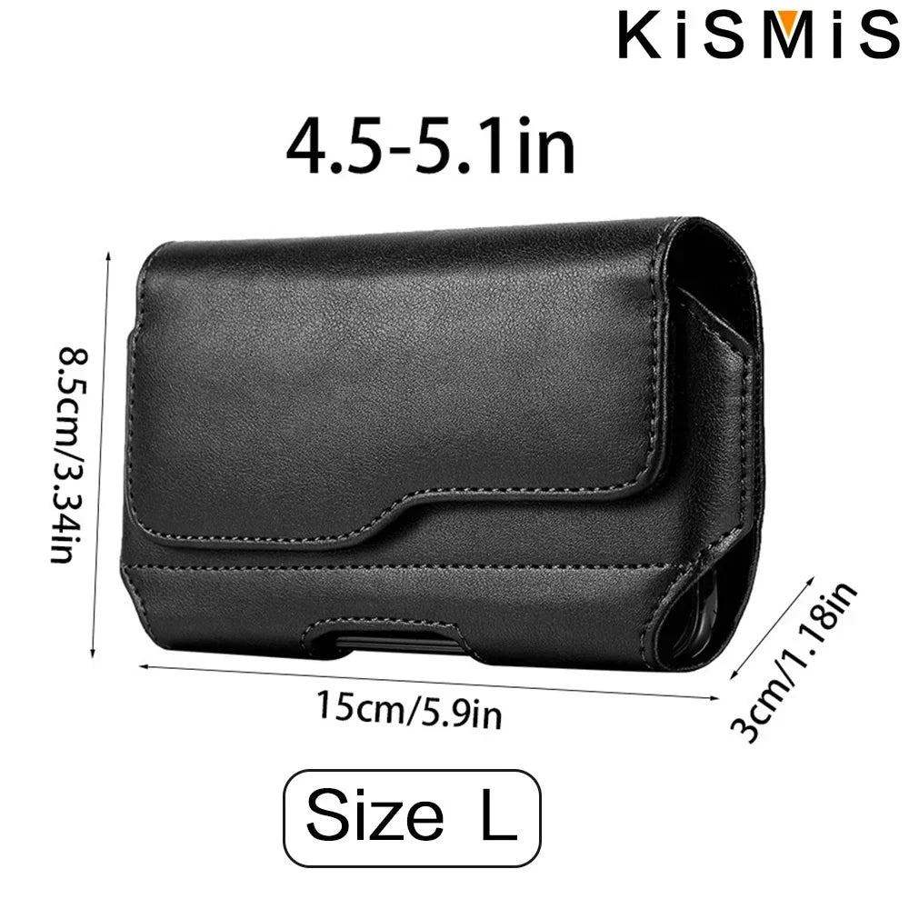 Vertical Nylon Cell Phone Belt Clip Holster – Durable Pouch with Card Slot and Keychain Loop for Phones 4.0"-6.7"