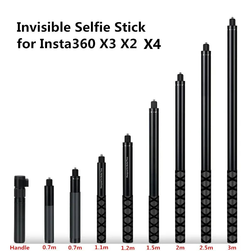 SZKOSTON Invisible Selfie Stick for Insta360 and DJI Action Cameras - 3m Extendable Stick for Dynamic Shots