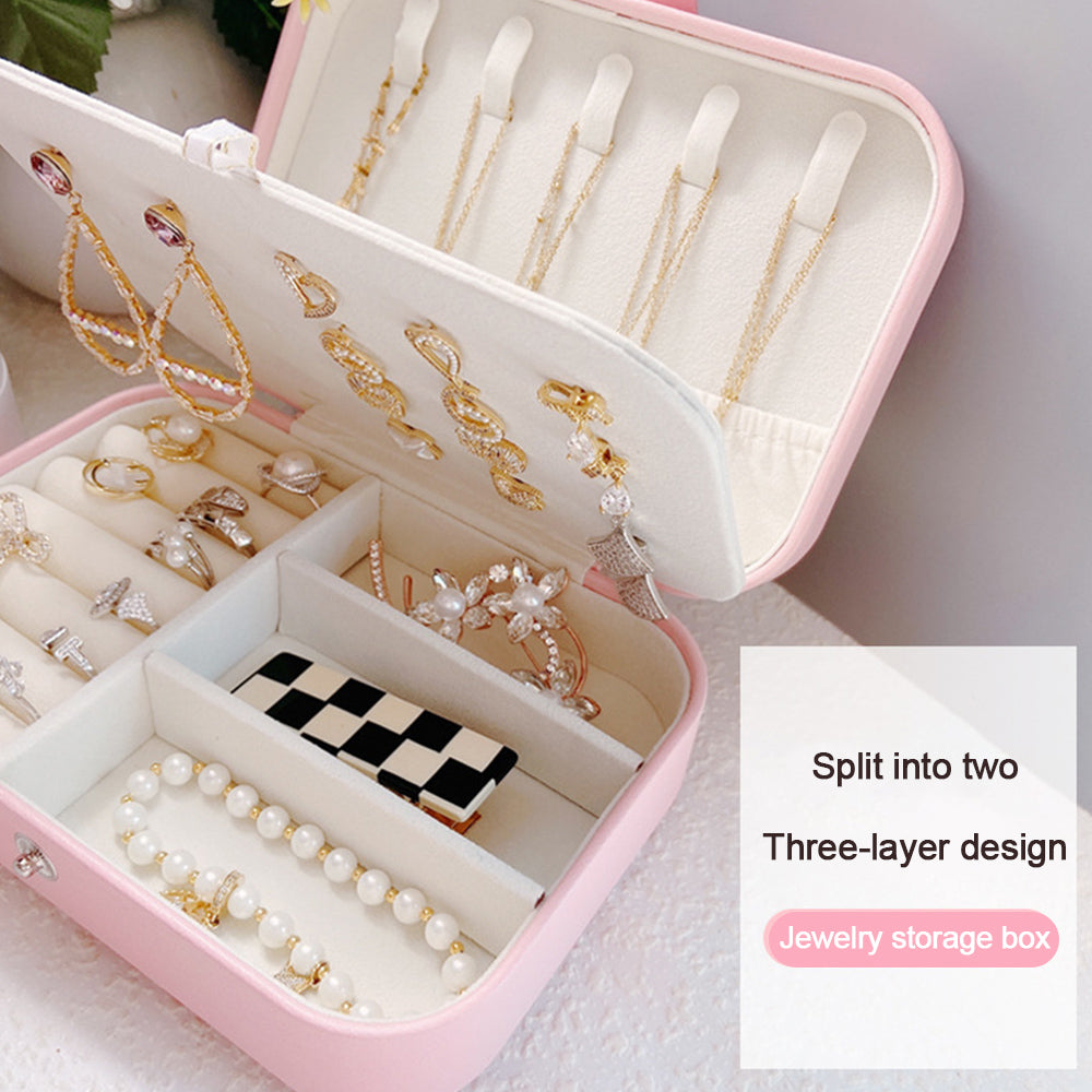 Korean-Inspired Exquisite Portable Jewelry Storage Box - Elegant and Practical for Travel