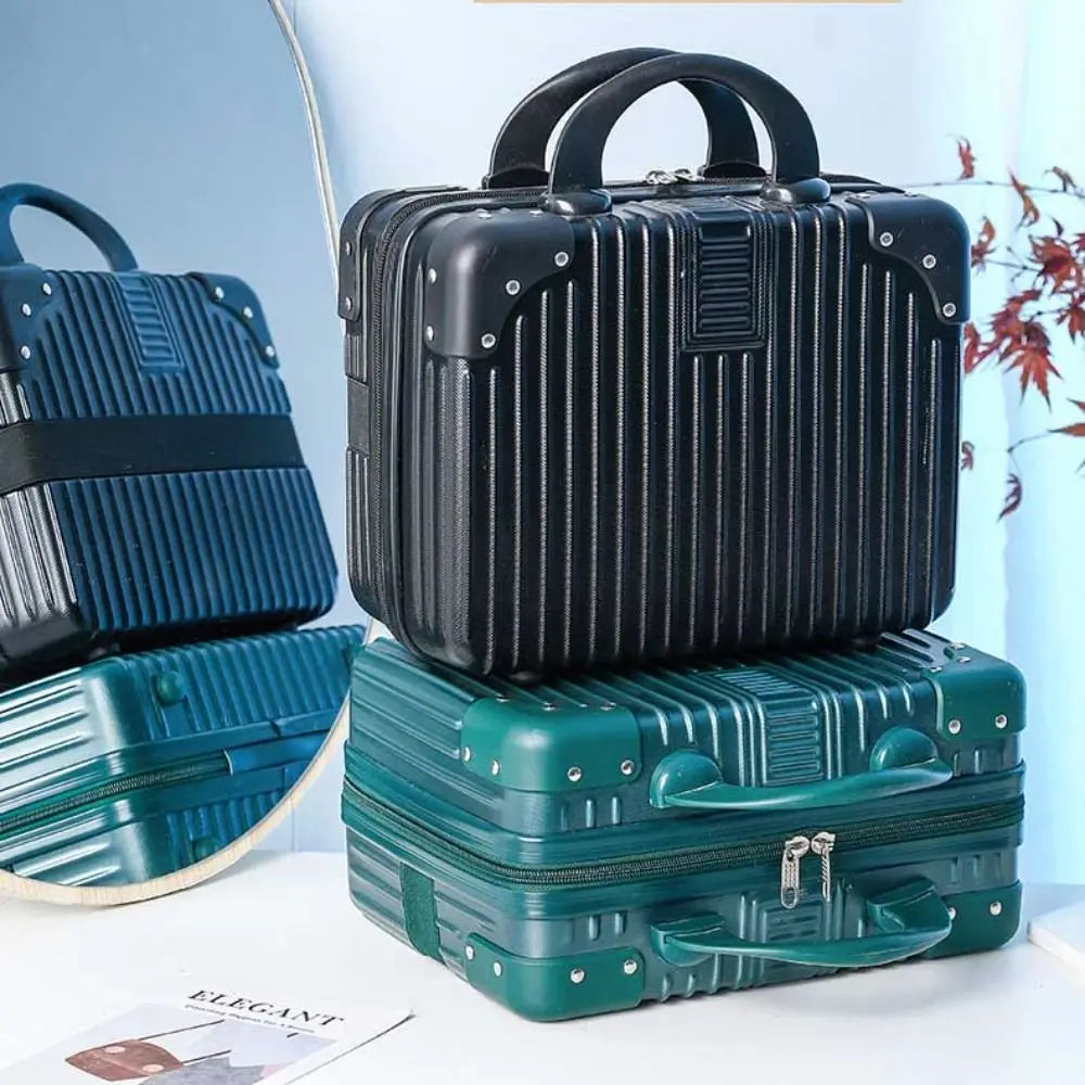 14-Inch Mini Travel Suitcase Cosmetic Box – Makeup Organizer with Password Lock