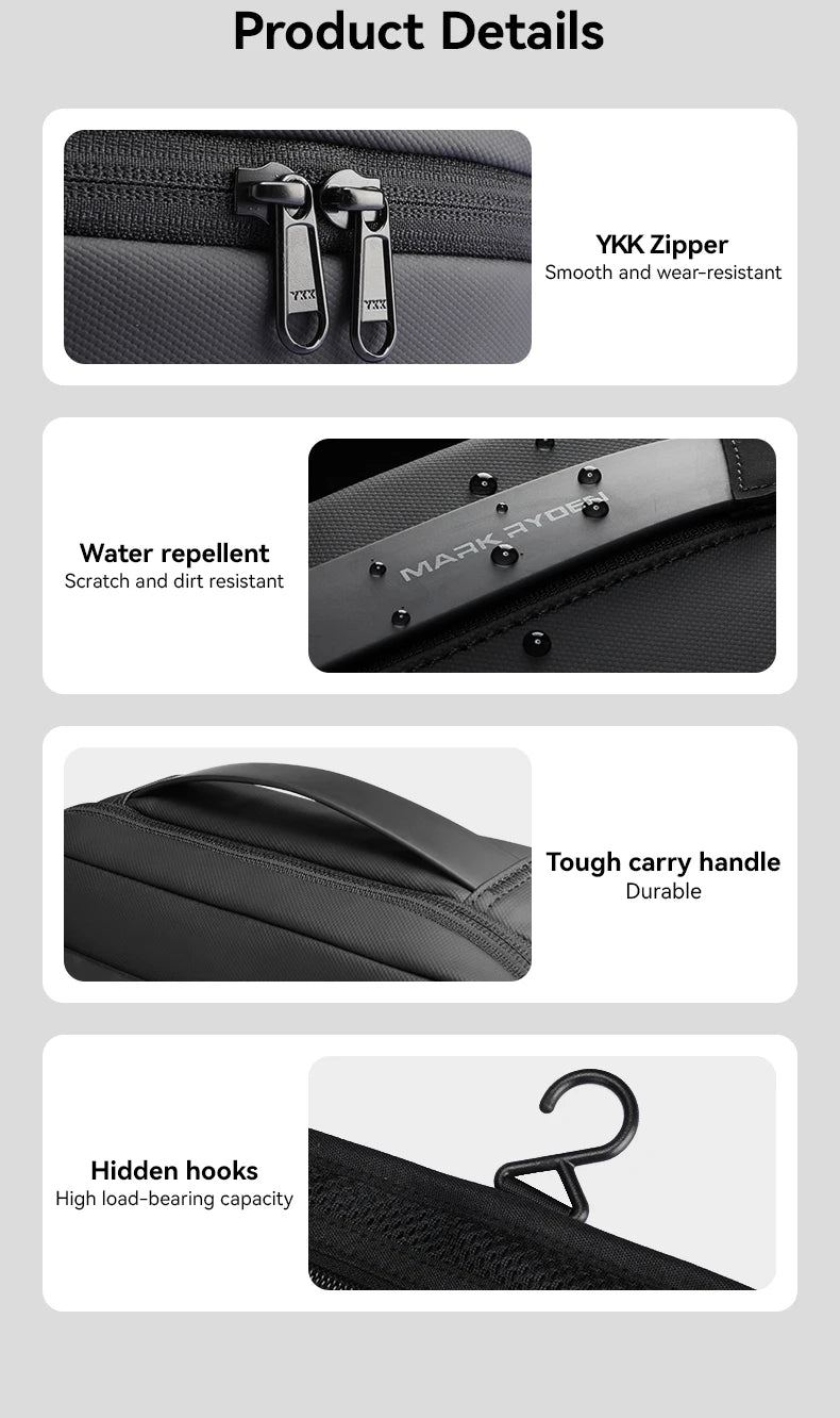 Men's Waterproof Travel Toiletry Bag – Dry/Wet Separation Business Trip Organizer