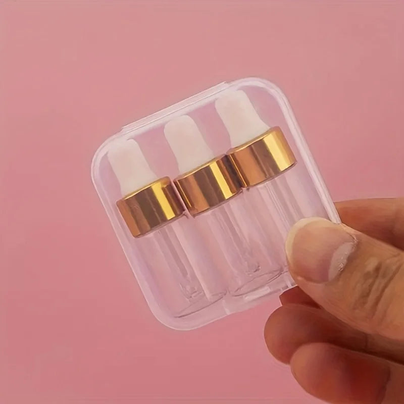 0.1oz (2ml) Mini Dropper Bottle – Refillable Essential Oil Vials for Travel, Perfume & DIY Cosmetics