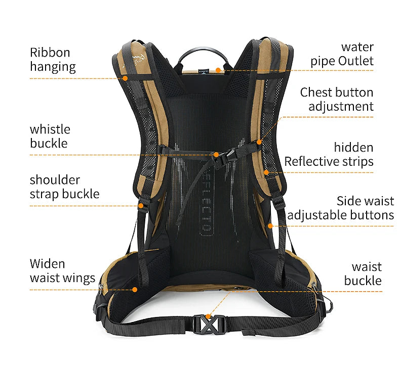 35L Mountaineering Backpack - Waterproof Outdoor Sports Bag for Men and Women, Ideal for Camping, Hiking, and Rain Protection