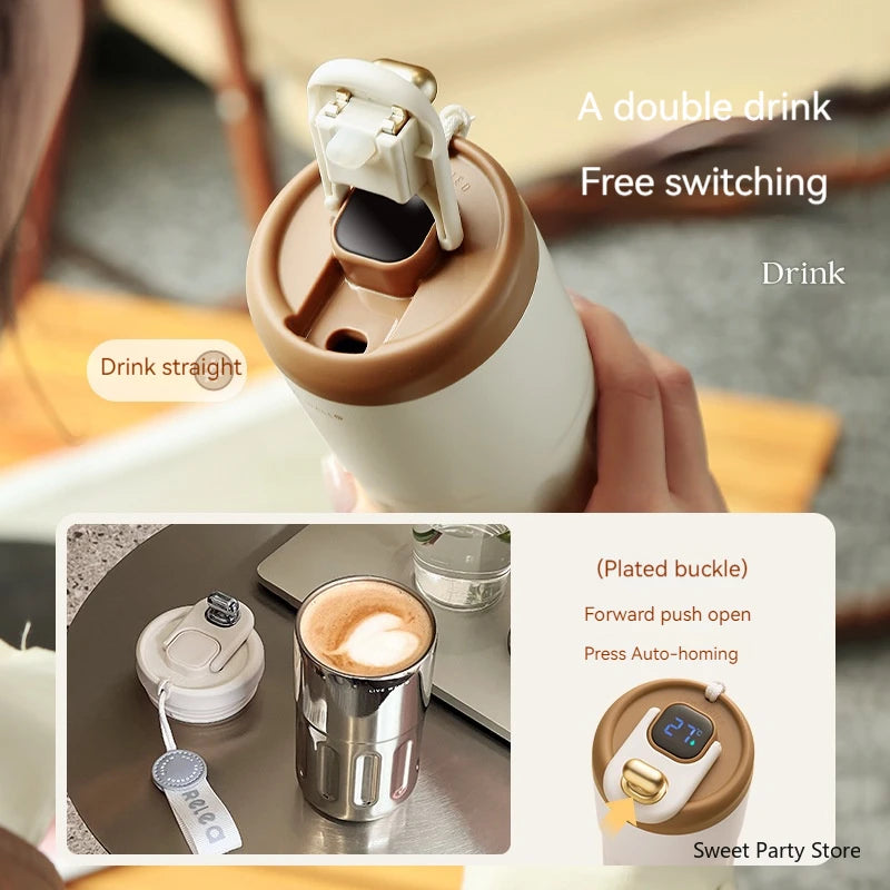 450ML Smart Travel Coffee Mug – LED Temperature Display Stainless Steel Insulated Vacuum Flask