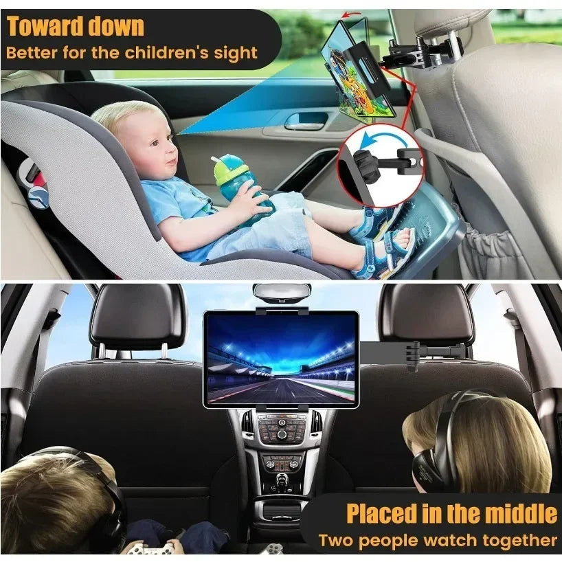 Universal Car Headrest Tablet Holder - Compatible with 4.7"-12.9" Devices
