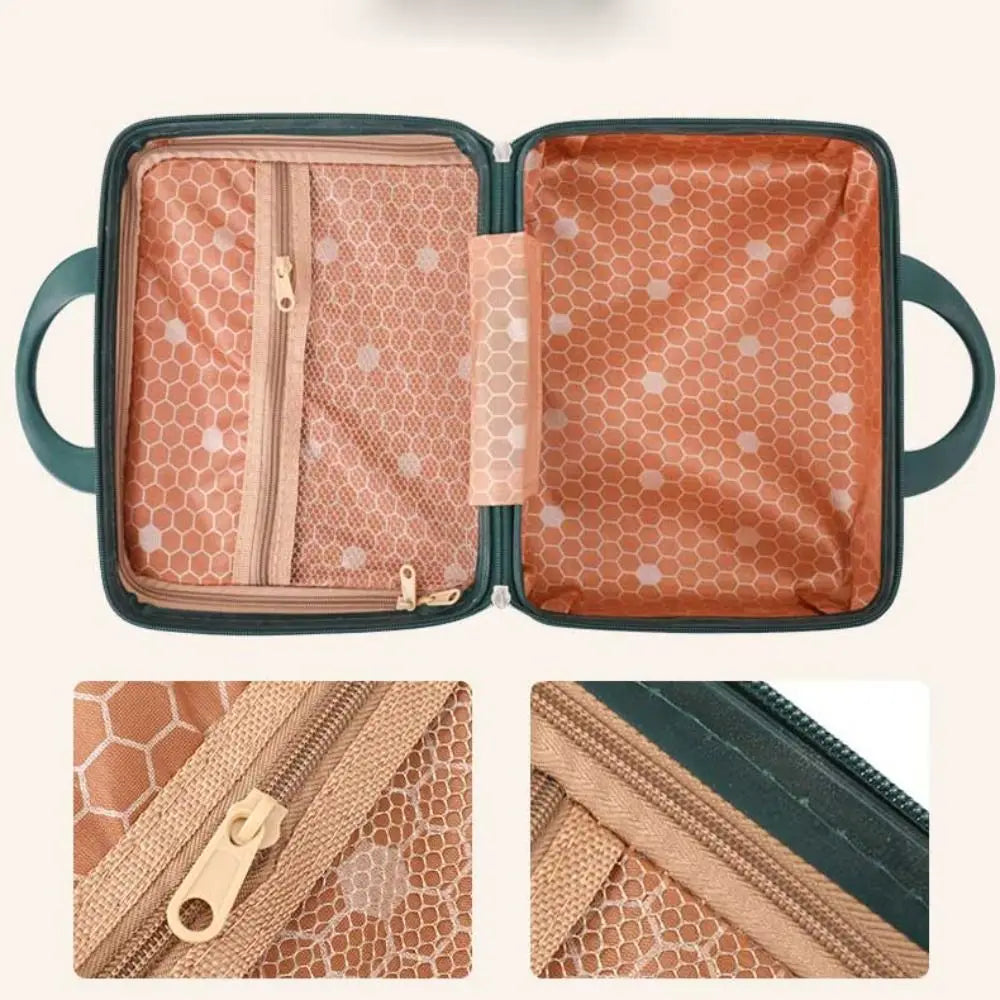 14-Inch Mini Travel Suitcase Cosmetic Box – Makeup Organizer with Password Lock