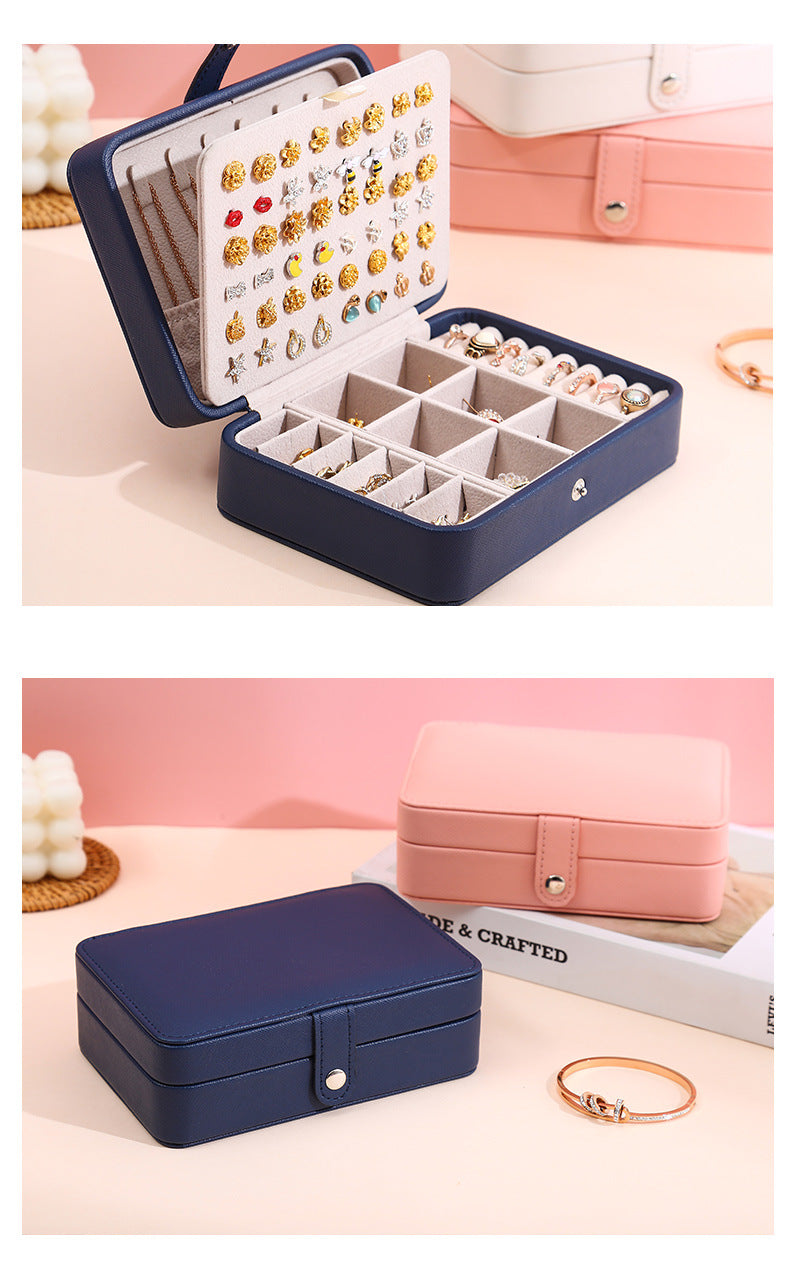 Korean-Inspired Exquisite Portable Jewelry Storage Box - Elegant and Practical for Travel