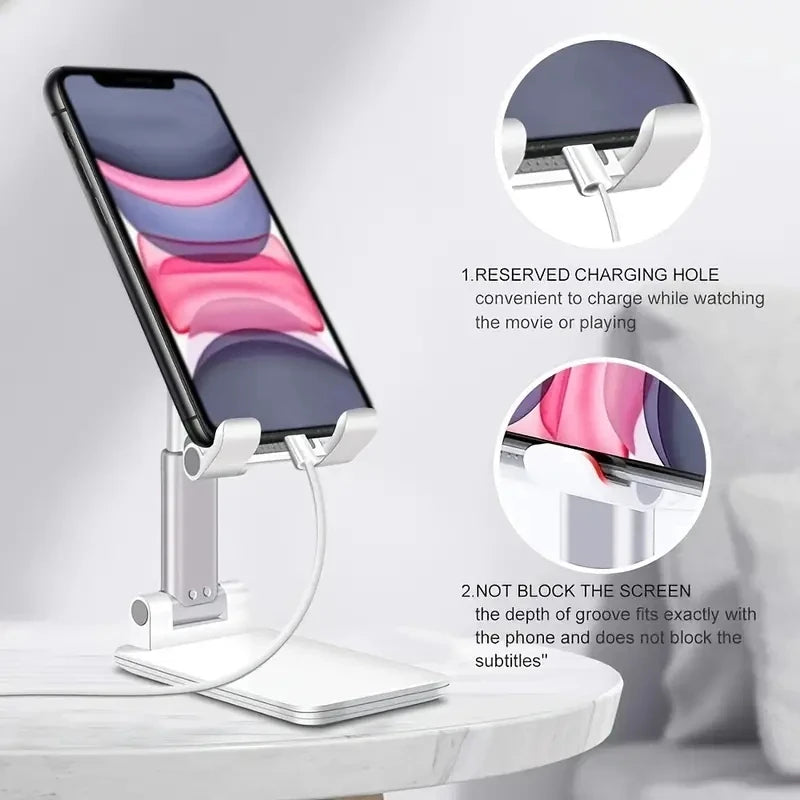 Adjustable Desk Phone and Tablet Holder - Universal Compatibility for iPhone, iPad, Xiaomi, and More