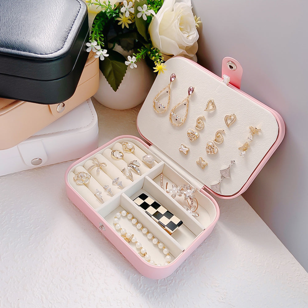Korean-Inspired Exquisite Portable Jewelry Storage Box - Elegant and Practical for Travel
