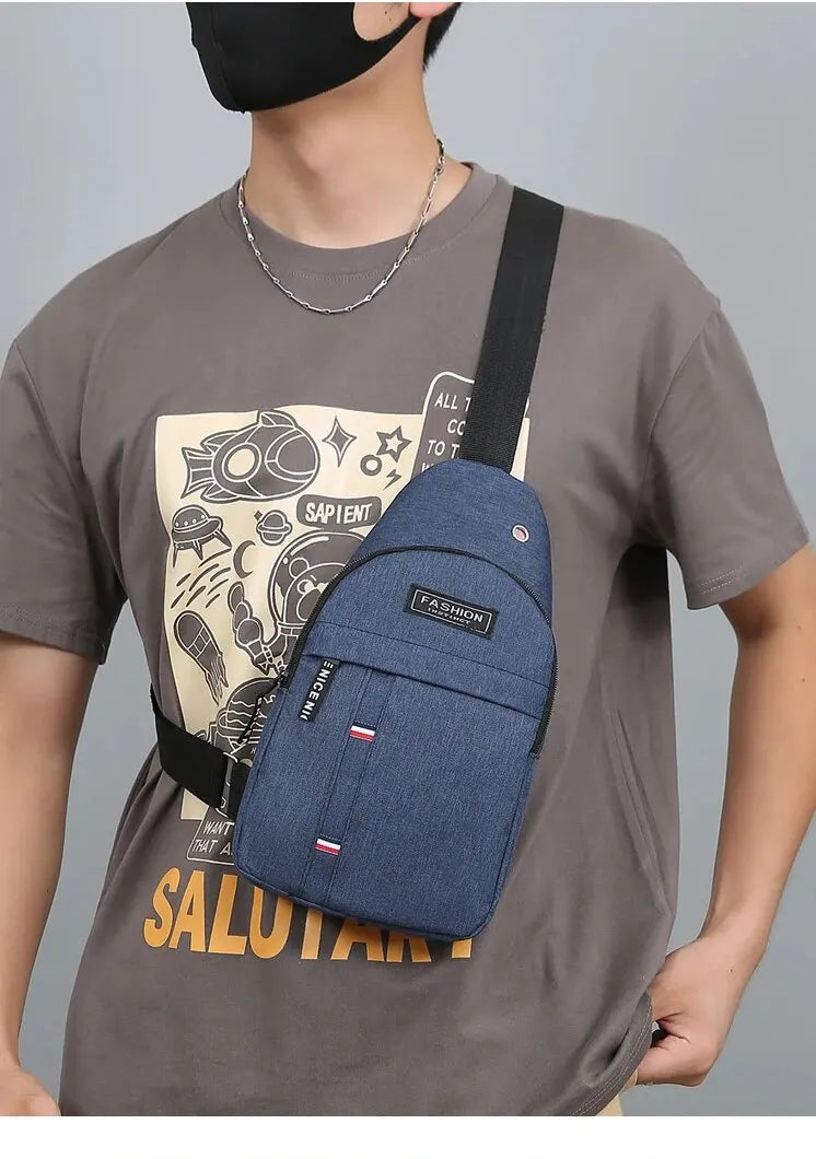 Men’s Large Capacity Crossbody Chest Bag – Fashionable, Durable, and Anti-Theft