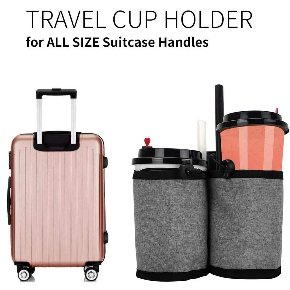 Durable Luggage Cup Holder Attachment – Hands-Free Drink Holder for Suitcases