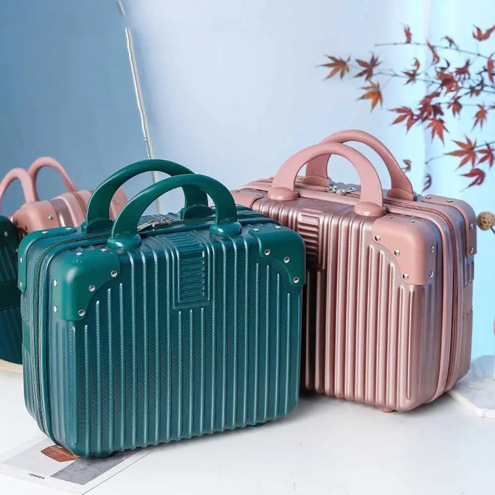 14-Inch Mini Travel Suitcase Cosmetic Box – Makeup Organizer with Password Lock