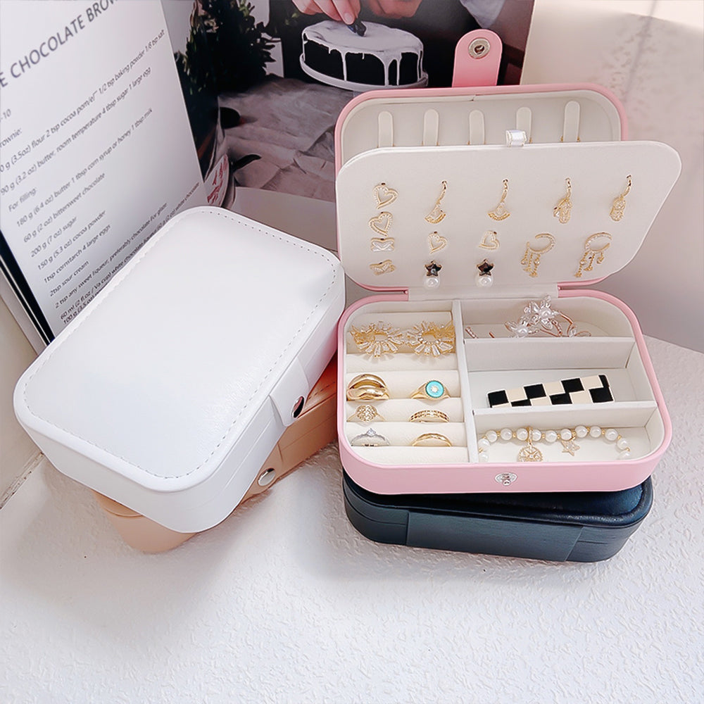 Korean-Inspired Exquisite Portable Jewelry Storage Box - Elegant and Practical for Travel