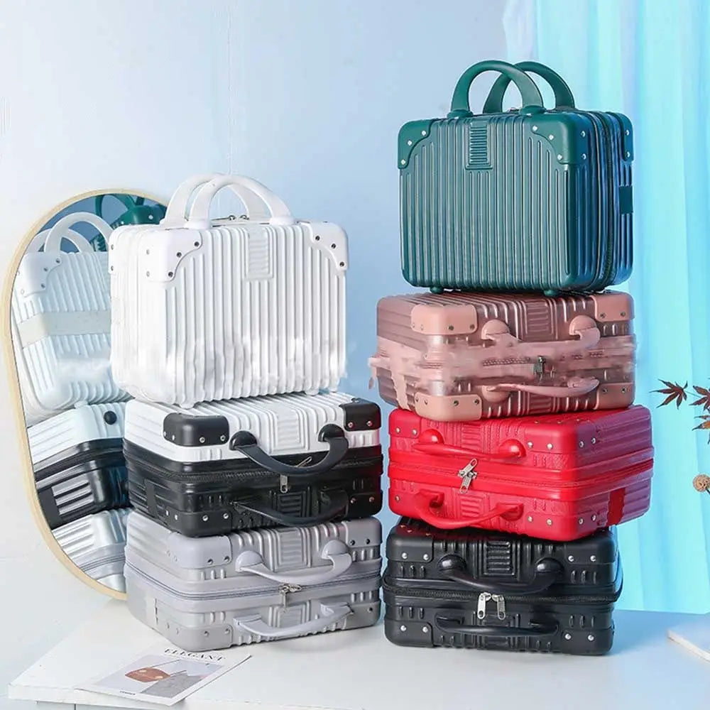 14-Inch Mini Travel Suitcase Cosmetic Box – Makeup Organizer with Password Lock