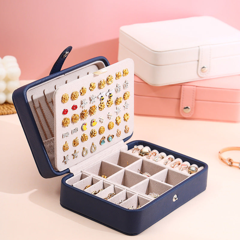 Korean-Inspired Exquisite Portable Jewelry Storage Box - Elegant and Practical for Travel