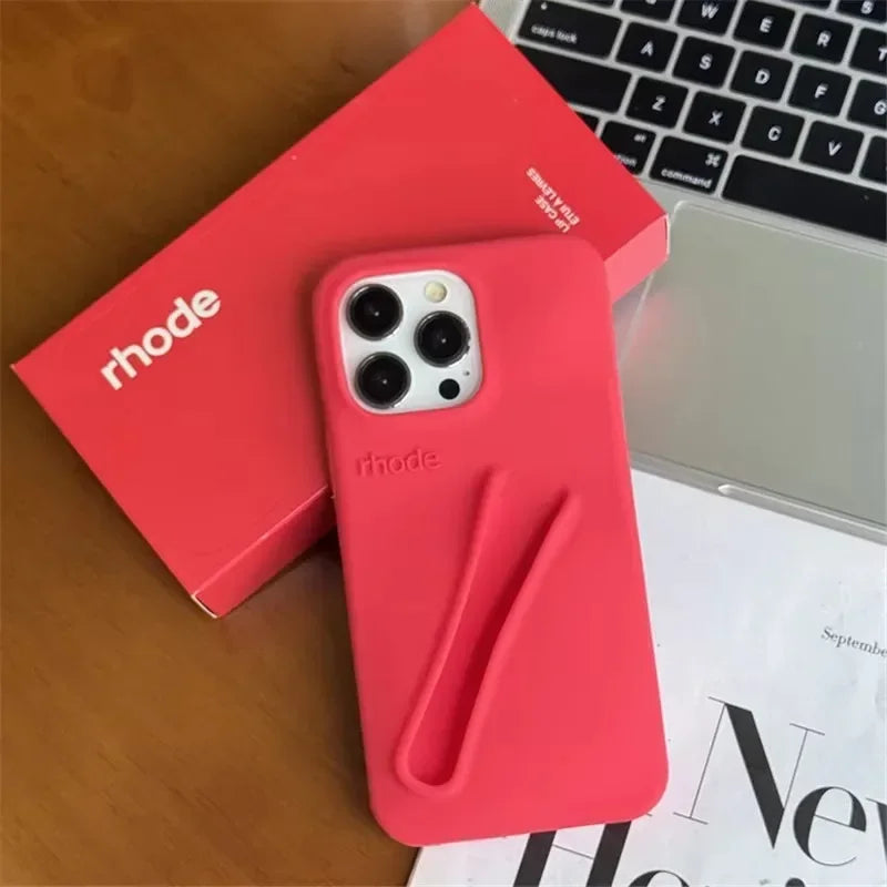 New Autumn Limited Edition Rhode Lip Holder Silicone Phone Case – Stylish and Functional Cover for iPhone 11, 12, 13, 14, 15, 16 Pro Max Plus