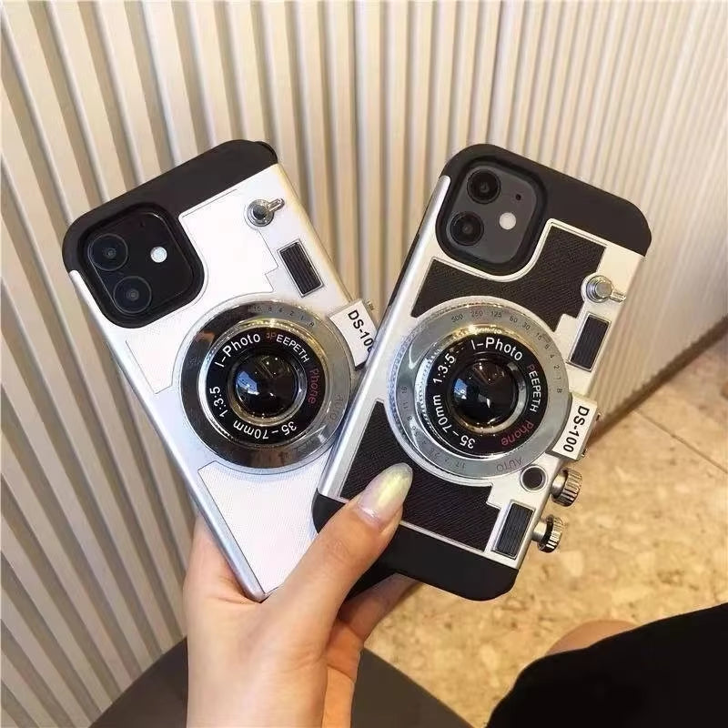 Emily in Paris 3D Retro Camera Leather Case for Iphone 11 13 14 15 16 Pro Max 12 Mini XS XR X 7 8 plus SE 2022 Ipone Accessories