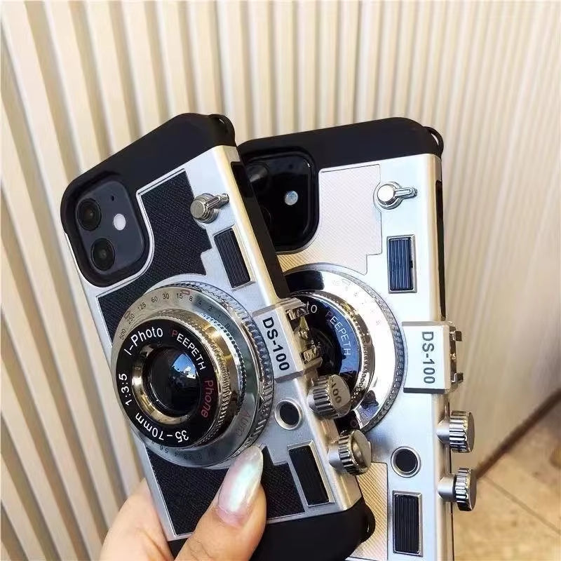 Emily in Paris 3D Retro Camera Leather Case for Iphone 11 13 14 15 16 Pro Max 12 Mini XS XR X 7 8 plus SE 2022 Ipone Accessories