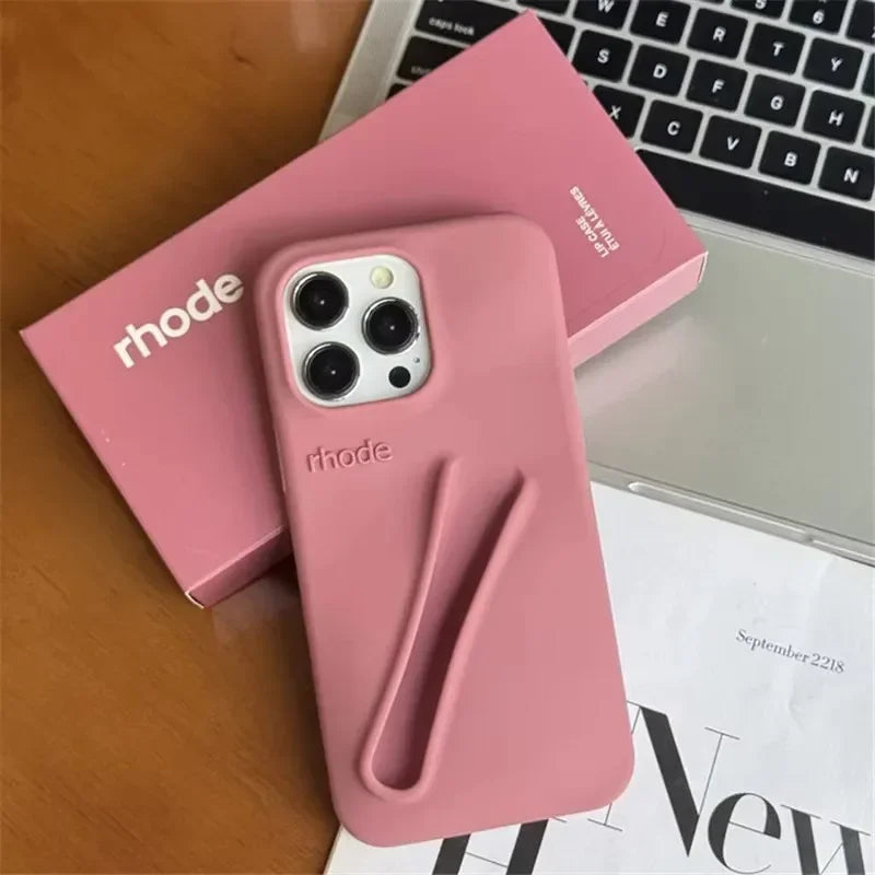 New Autumn Limited Edition Rhode Lip Holder Silicone Phone Case – Stylish and Functional Cover for iPhone 11, 12, 13, 14, 15, 16 Pro Max Plus