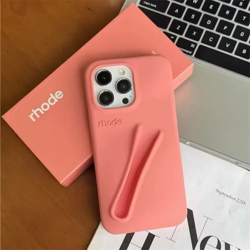 New Autumn Limited Edition Rhode Lip Holder Silicone Phone Case – Stylish and Functional Cover for iPhone 11, 12, 13, 14, 15, 16 Pro Max Plus