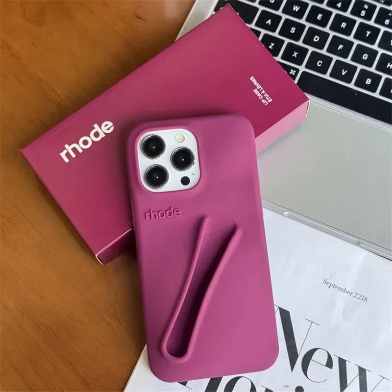 New Autumn Limited Edition Rhode Lip Holder Silicone Phone Case – Stylish and Functional Cover for iPhone 11, 12, 13, 14, 15, 16 Pro Max Plus