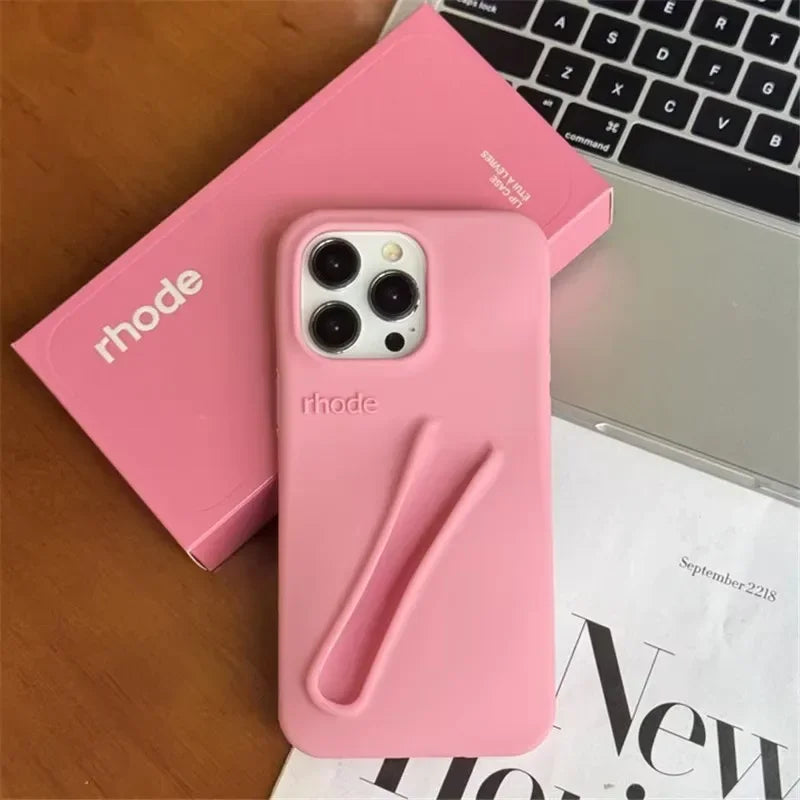 New Autumn Limited Edition Rhode Lip Holder Silicone Phone Case – Stylish and Functional Cover for iPhone 11, 12, 13, 14, 15, 16 Pro Max Plus