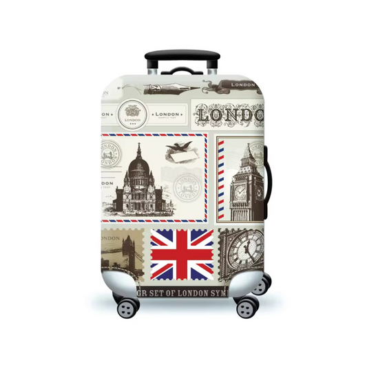 Thick Elastic World Map Luggage Cover for 18-32 Inch Suitcases