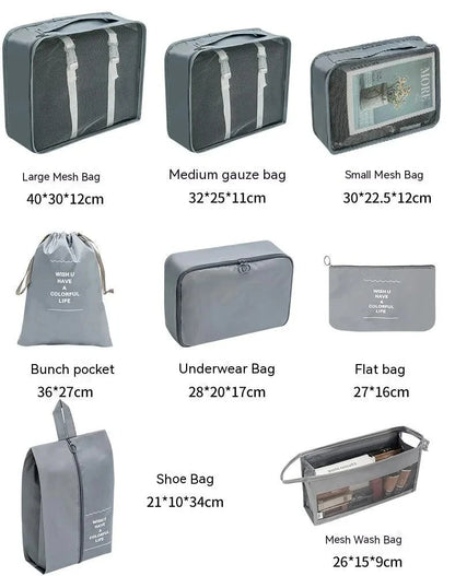 10-Piece Travel Organizer Set - Packing Cubes for Clothes, Shoes & Toiletries