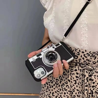 Emily in Paris 3D Retro Camera Leather Case for Iphone 11 13 14 15 16 Pro Max 12 Mini XS XR X 7 8 plus SE 2022 Ipone Accessories