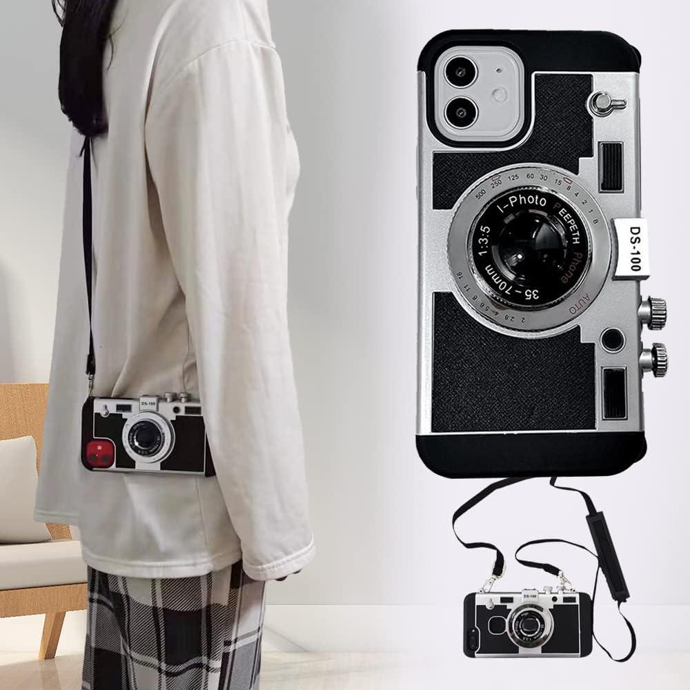 Emily In Paris 3D Retro Camera Leather Case for iPhone 13 to 16 Pro Max