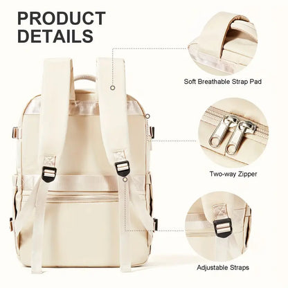 FLCC Large Capacity Travel Laptop Backpack for Women and Men - Airline-Approved Cabin Backpack for EasyJet and Ryanair