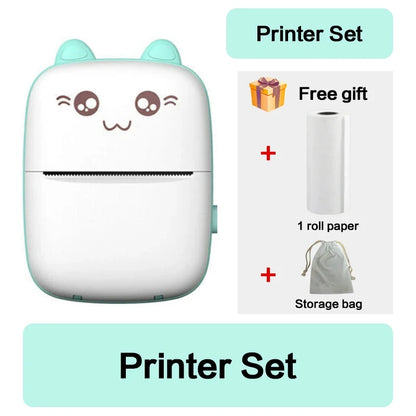 Mini Thermal Printer Wireless BT 200Dpi Label Photo Memo Wrong Question Printing Tag Bluetooth Printer USB Cable Portable