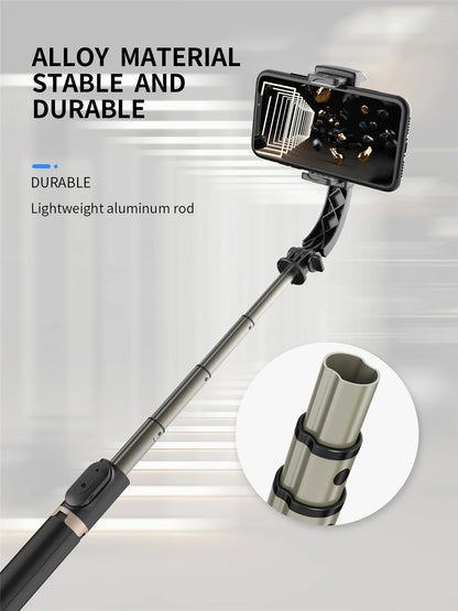 Roreta 2024 Gimbal Stabilizer Selfie Stick – Foldable Wireless Tripod with Bluetooth Remote for iOS and Android