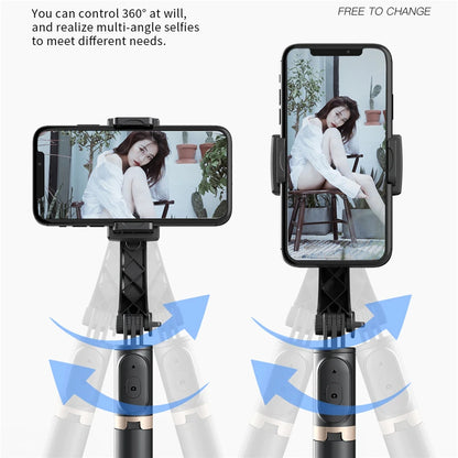 Roreta 2024 Gimbal Stabilizer Selfie Stick – Foldable Wireless Tripod with Bluetooth Remote for iOS and Android